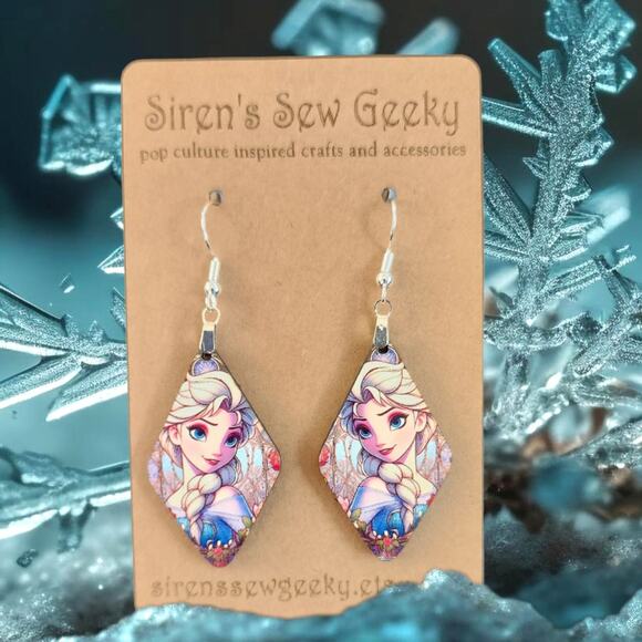 Elsa Frozen Disney Princess Earrings - Picture 1 of 4